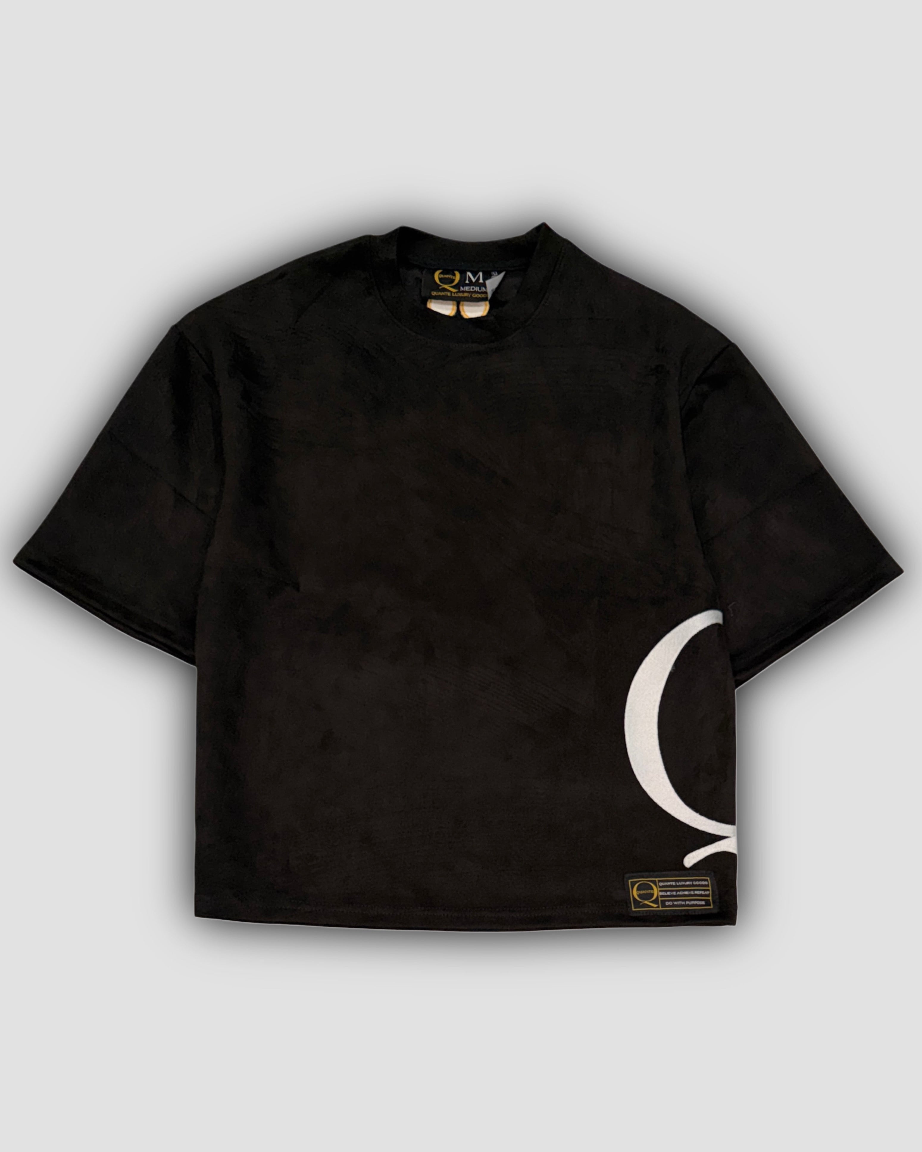 Suede Qasual Tee Obsidian Blaq